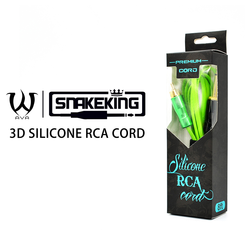 SNAKE KING 2.4m Silicone Tattoo RCA Cord Green